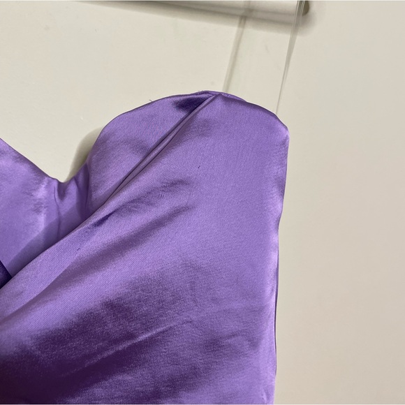 House of CB Violet Satin Strapless Corset Midi Dress - Picture 10 of 11